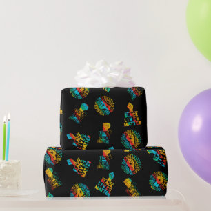 Papier Cadeau black lives matter x lgbt pride flag Equality 2020