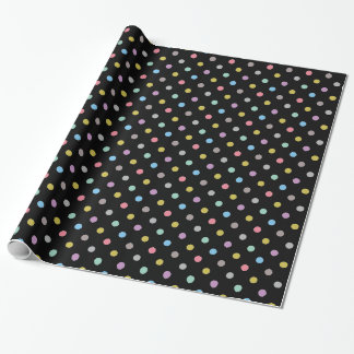 Papier Cadeau Black Pastel Spot ÉLÉGANT ANNIVERSAIRE MARIAGE WRA