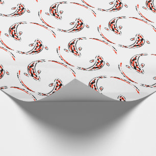 Papier Cadeau Black & Red Japanese Koi Fish Artistic