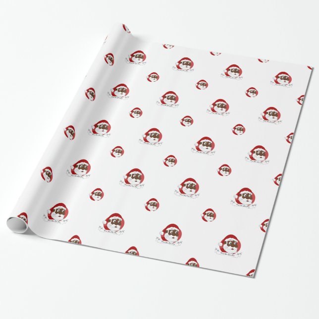 Papier Cadeau Black Santa Clause, dessin (Déroulé)