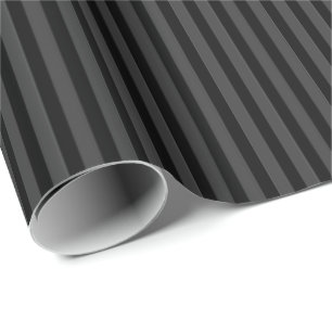 Papier Cadeau Black & Smoky Black Narrow Vertical Stripes