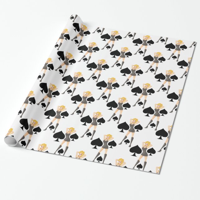 Papier Cadeau Black Spades Blonde Queen Thunder_Cove (Déroulé)