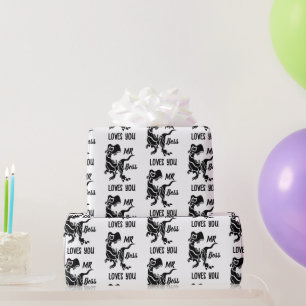 Papier Cadeau Black Trex le Boss Dino