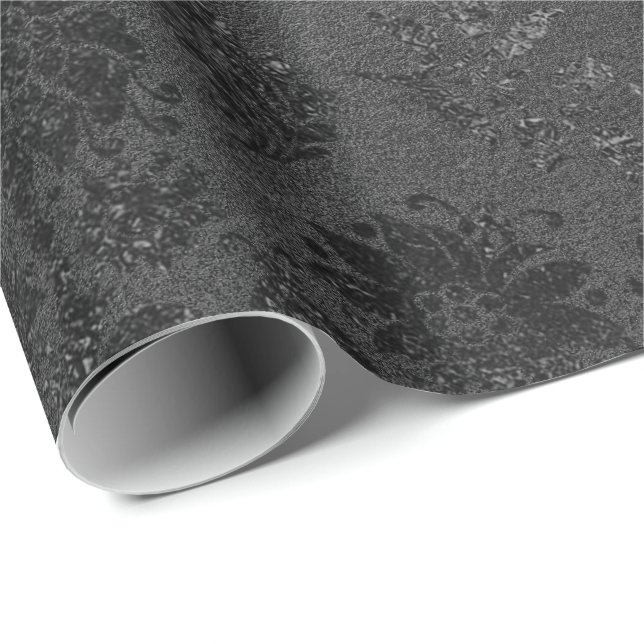 Papier Cadeau Black VIP Floral Dentelle métallique Mulin Rouge (Coin rond)