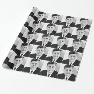 Papier Cadeau Black & White Jack JFK John F. Kennedy Président