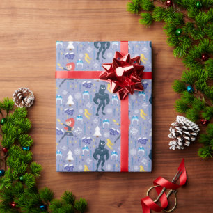 Papier Cadeau Black Widow & Black Panther Motif Hivernal