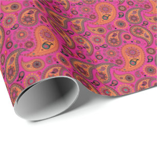 Papier Cadeau Blacklight Paisley