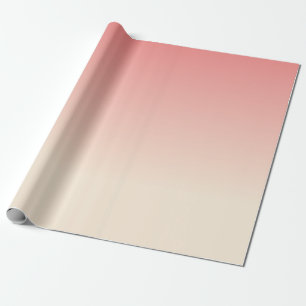 Papier Cadeau Blanc Antique et motif ombré Corail Clair