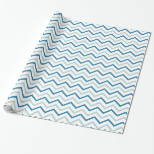 Papier Cadeau Blanc et bleu Turquoise Chevron