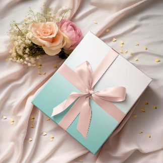 Papier Cadeau Blanc et dégradé de sarcelle