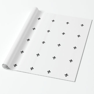 Papier Cadeau Blanc et papier d'emballage de Black Fleur De Lis