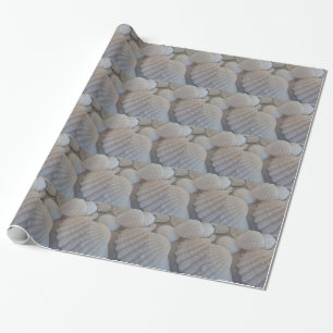 Papier Cadeau Blanc gris, Coquillages, Sea Shell Summer Beach Lo