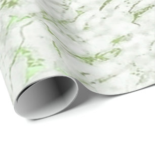 Papier Cadeau Blanc Mint Green Carrara Marbre Pierre VIP Luxe