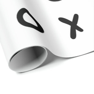 Papier Cadeau Blanc & Noir X O XO X&O's Tendance Mignon