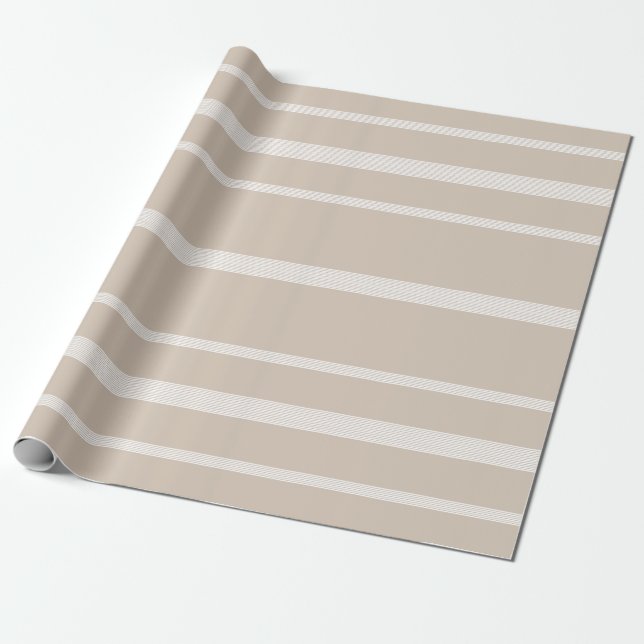 Papier Cadeau Blanc rayé de papier d'emballage d'enveloppe de (Déroulé)