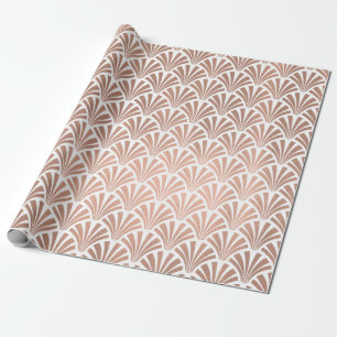 Papier Cadeau Blanc rose d'en cuivre d'or d'échelles de