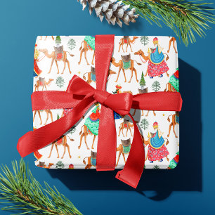 Papier Cadeau Blancs mignons Trois hommes sages Noël