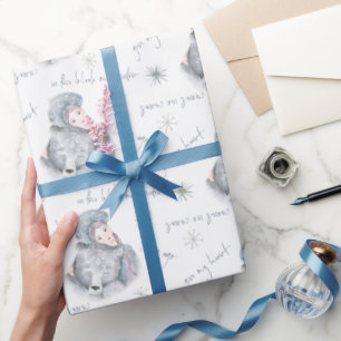 Papier Cadeau Bleak Mid Winter Bear Neige Princesse Motif