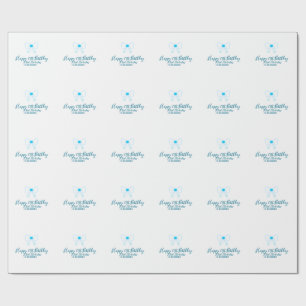 Papier Cadeau Bleu arc heureux 21e anniversaire nom date petite