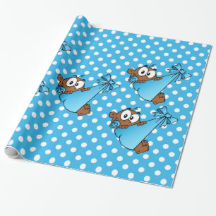 Papier Cadeau Bleu bébé afro-américain