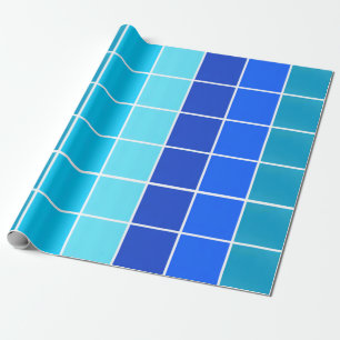 Papier Cadeau Bleu Carré rayures