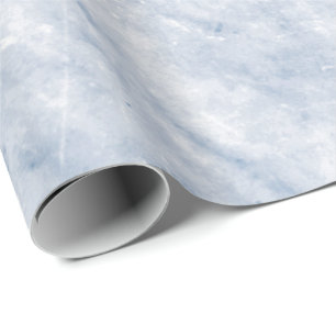 Papier Cadeau Bleu Céleste Blanc Gris Carrare Marbre Pierre