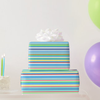Papier Cadeau Bleu clair, bandes combo