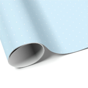 Papier Cadeau Bleu clair blanc pois minuscule chic motif