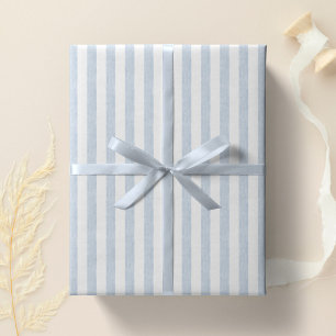 Papier Cadeau Bleu clair blanc texturé rayé minimaliste