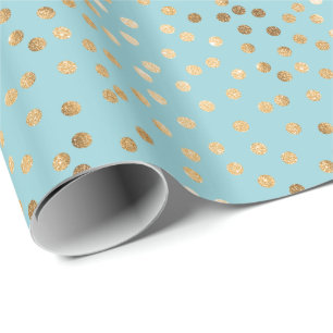 Papier Cadeau Bleu d'Aqua et enveloppe de cadeau de points de