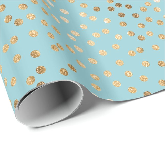 Papier Cadeau Bleu d'Aqua et enveloppe de cadeau de points de (Coin rond)