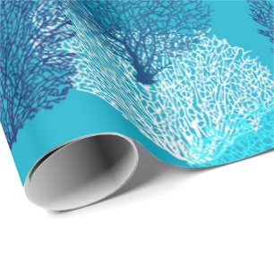 Papier Cadeau Bleu de corail d'impression, de turquoise, d'Aqua