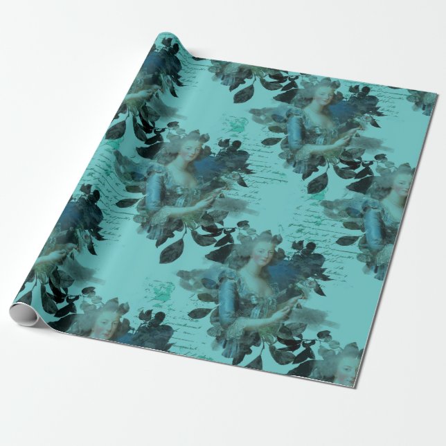 Papier Cadeau Bleu de Marie Antoinette non (Déroulé)