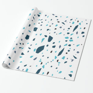 Papier Cadeau Bleu de mosaïque de sol de mosaïque