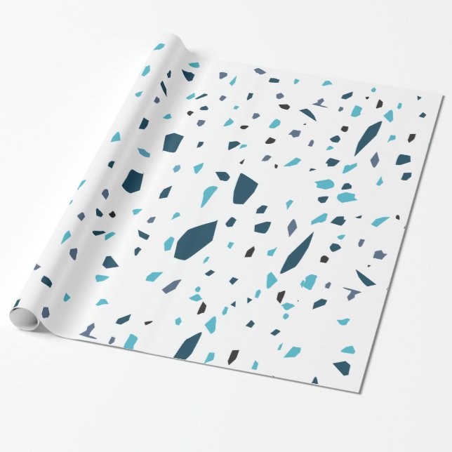 Papier Cadeau Bleu de mosaïque de sol de mosaïque (Déroulé)