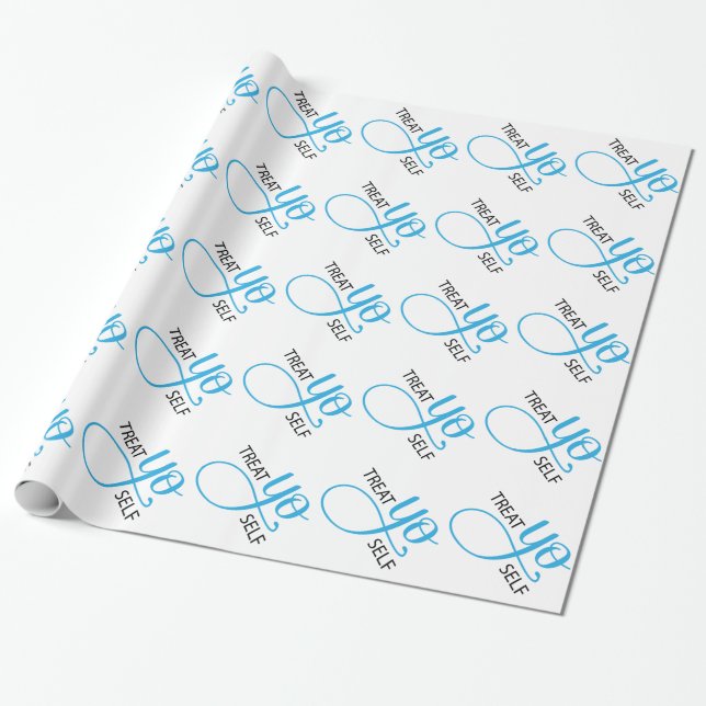Papier Cadeau Bleu d'individu de Yo de festin (Déroulé)