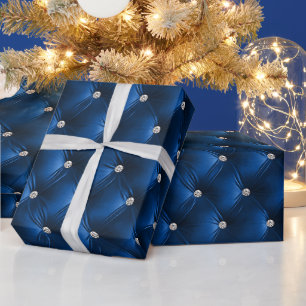 Papier Cadeau Bleu doux Chic Faux Velvet
