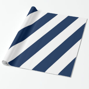 Papier Cadeau Bleu et blanc Diagonale