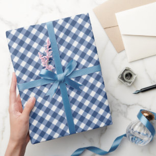 Papier Cadeau Bleu et blanc En vichy