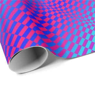 Papier Cadeau Bleu et fuschia de Rigel d'Op-Art