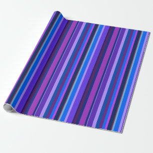 Papier Cadeau Bleu et violet bandes verticales