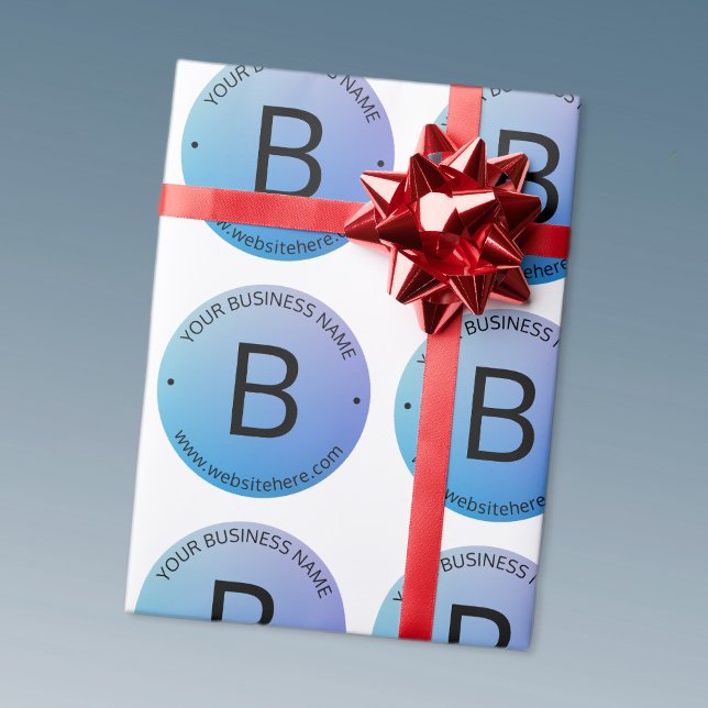 Papier Cadeau Bleu et violet ombré dégradé avec texte modifiable (Créateur téléchargé)