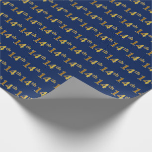 Papier Cadeau Bleu, événement d'or de Faux 14ème (quatorzièm