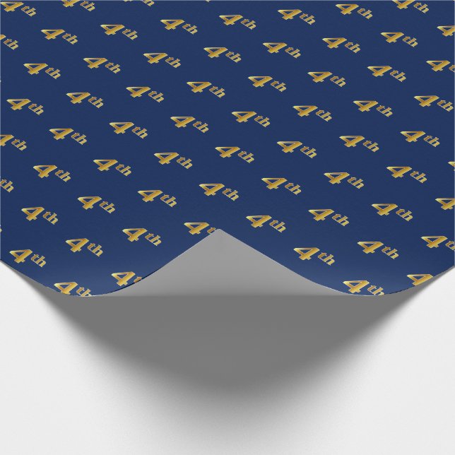 Papier Cadeau Bleu, Faux Gold 4e (quatrième) Enveloppement de l' (Coin)