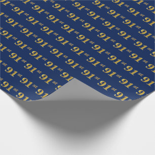 Papier Cadeau Bleu, Faux Or 91e (Quatre-Vingt-Onzième) Événement