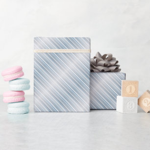 Papier Cadeau Bleu gris rayé élégant