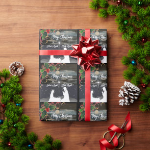 Papier Cadeau Bleu Lune Noël Nativité Enveloppe cadeau