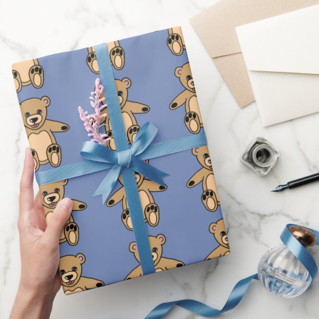 Papier Cadeau Bleu Nounours Brown (Cadeaux)