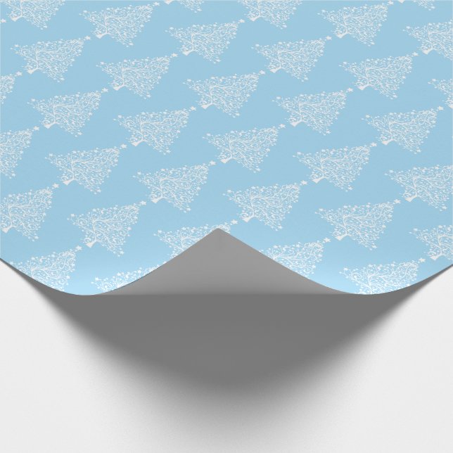 Papier Cadeau Bleu| Papier d'enveloppement d'arbre de Noël brill (Coin)