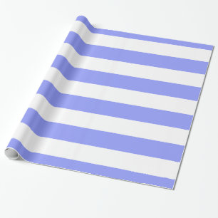 Papier Cadeau Bleu pervenche, motif à rayures blanches XL